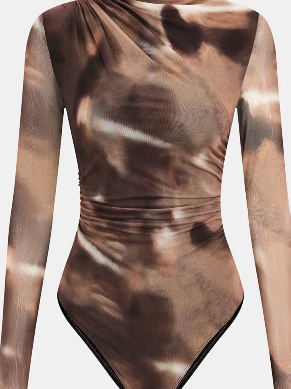 Long-Sleeve multi color chocolate bodysuit